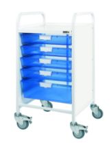 Sunflower Vista 50 Clinical Trolley, 4 Single/1 Double Tray
