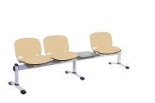 3 Seat/1 Table Venus Visitor Modular Chair, Moulded Plastic