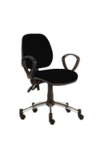 Solitaire Mid-Back Consultation Chair with Arms And Chrome Base