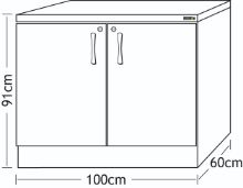 Sunflower Cabinet Base Units 100cm - Various Colours And Finishes Available