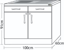 Sunflower Sink Unit Cabinets 100cm (Exl. Sinks/Taps)