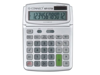 [MPQKF15758] Calculator (Q-Connect) Large Table Top 12 Digit Grey x 1