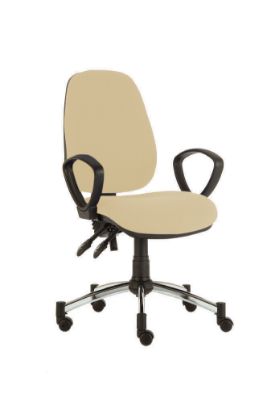 Solitaire High-Back Consultation Chair With Arms And Chrome Base