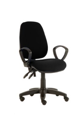 Solitaire High-Back Consultation Chair With Fixed Arms Vinyl Upholstery