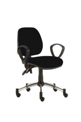 Solitaire Mid-Back Consultation Chair with Arms And Chrome Base