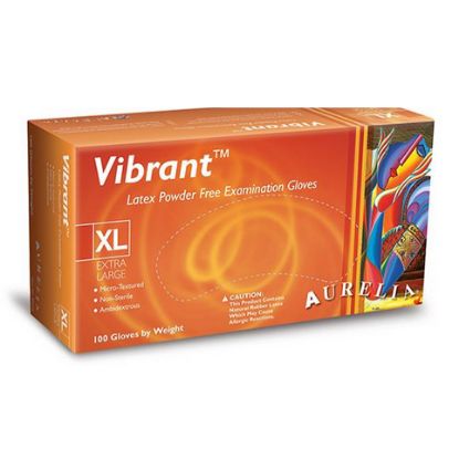 Vibrant Powder Free Latex Examination Gloves x 100