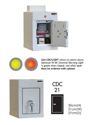 [MPSBSUN-CDC21/WL] Cabinet Controlled Drugs (1 Door) 36X21x27cm (1 Shelf) With Warning Light