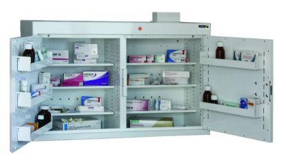 [MPSBSUN-MC5/WL] Cabinet Medicine (Two Doors) 66X100x30cm (6 Shelves) With Warning Light