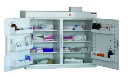 [MPSBSUN-MC4/WL] Cabinet Medicine (Two Doors) 66X80x30cm (6 Shelves) With Warning Light