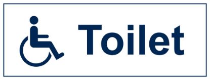 [MPL112152] Sign - Disabled (Toilets) Self Adhesive Vinyl 30 x 10cm Blue On White