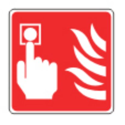 [MPL1SP33] Sign - Fire Call Point Self Adhesive Vinyl 10 x 10cm White On Red
