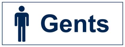 [MPL112151] Sign - Gents (Toilets) Self Adhesive Vinyl 30 x 10cm Blue On White