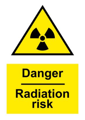 [MPMWSIG01X] Sign - Radiation (With Symbol) A4 Portrait Laminated