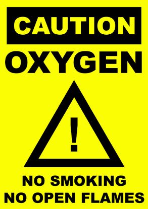 [MPMWSIG01F] Sign - Oxygen Caution (Yellow) Laminated A4 (Portrait)