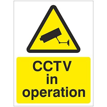 [MPL1111365] Sign - Cctv S/A Vinyl 150mm x 200mm Black On Yellow