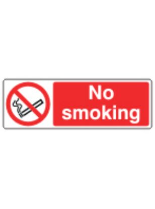 [MPL10702] Sign - No Smoking Self Adhesive Vinyl 60 x 20cm Red On White
