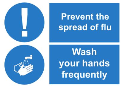 [MPMWSIG01O] Sign - Flu - Wash Your Hands Frequently Laminated