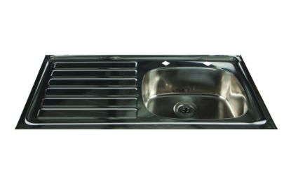 [MPSBSUN-SNK25] Sink Stainless Steel Inset Left Hand Drainer 200mm Tap Centres