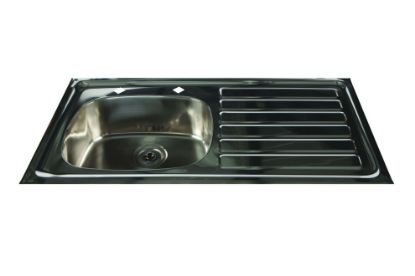 [MPSBSUN-SNK24] Sink Stainless Steel Inset Right Hand Drainer 200mm Tap Cntr