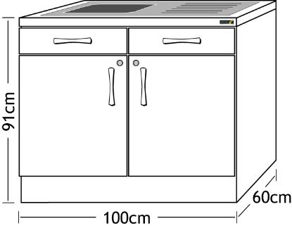 Sunflower Sink Unit Cabinets 100cm (Exl. Sinks/Taps)