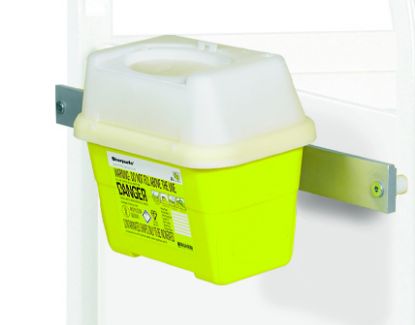 [MPSBSUN-SBOX3] Bracket (Sunflower) For Frontier Sharps Box 2 & 3 Ltr For Vista Trolley Includes Medi-Rail