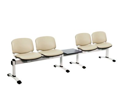 4 Seat/1 Table Venus Visitor Modular Chair, Moulded Plastic