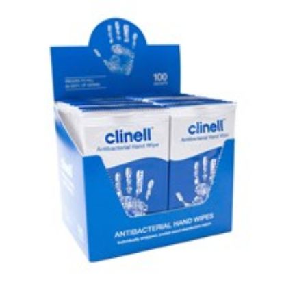 [MPGICAHW100] Wipes Clinell Antibacterial Hand (Individually Wrapped) x 100