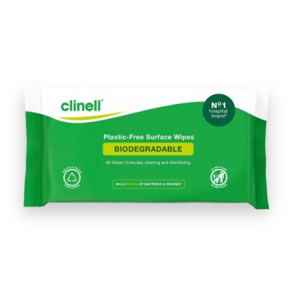 [MPGIBCW60PFC] Wipes Clinell Surface Biodegradable x 60