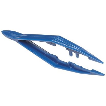 [MPRCRM14-010-ZD-SINGLE] FORCEPS (TWEEZERS) PLASTIC BLUE NON-STERILE DISPOSABLE X 1