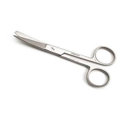 [MPNZ-F-110] Scissors Dressing Blunt/Sharp Curved 13cm (Reusable Autoclavable Stainless Steel) x 1