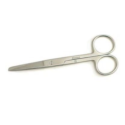 [MPNZ-F-113] Scissors Dressing Blunt/Sharp Straight 16cm (Reusable Autoclavable Stainless Steel) x 1