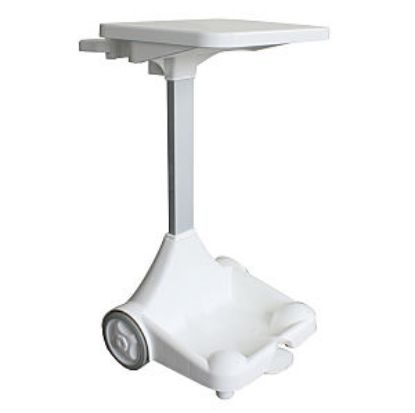 [MPUGSH002/WHITE] Bin Liner Holder Pedal Operated Free Standing With Lid Plastic (With Wheels) White
