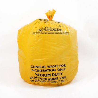 [MPHCCX25/M085] Bin Liner Yellow Hazardous 15/28/39 X100 (4 Rolls Of 25) Heavy Duty